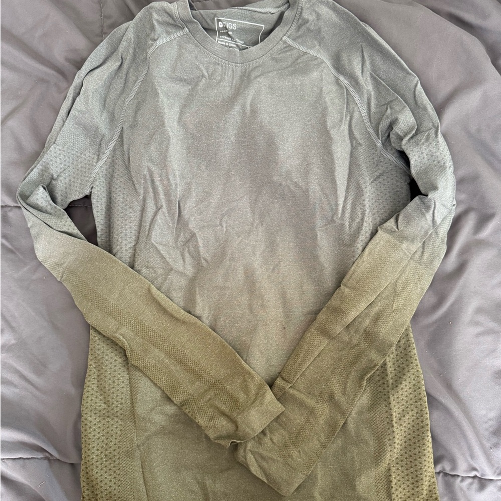 Gray and Olive Long Sleeve Shirt